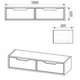 Consolă-toaleta suspendata Alberto, Diverse culori, 100x32x22 cm - Alb