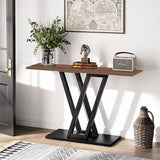 Consola Wirmo, Melamina si metal, 110x30x80 cm - Nuc-Negru