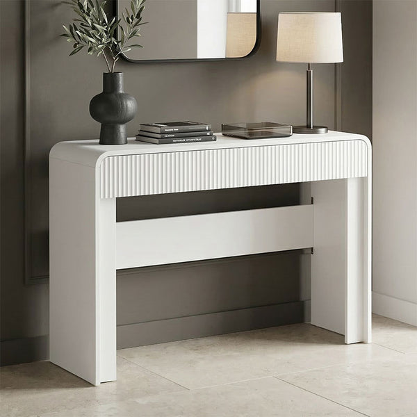 Consola Zaplen din MDF, Alb, 110x38x75 cm