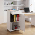 Corp Mobil Adore Diamond, cu usa, sertar si rotile, Alb, 50 x 100 x 40 cm