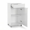 Corp Mobil Adore Diamond, cu usa, sertar si rotile, Alb, 50 x 100 x 40 cm