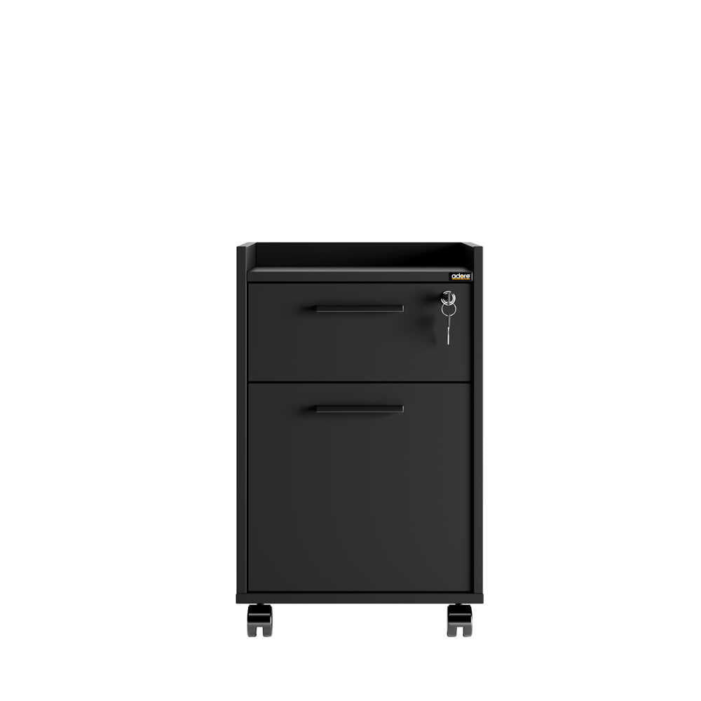 Corp Mobil Adore Gaming cu 2 sertare si incuietoare, Negru, 40x56x40 cm