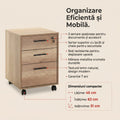 Corp Mobil Adore New York Rollbox Office, 3 Sertare, sertar cu cheie, 45 x 63 x 51 cm