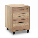 Corp Mobil Adore New York Rollbox Office, 3 Sertare, sertar cu cheie, Natur, 45x63x51 cm