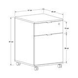 Corp Mobil Adore Rio Rollbox Office, usa, sertar cu cheie, 41x61x45 cm - Alb
