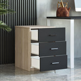 Comoda birou Rollbox, 3 sertare, 45x62x47 cm - Stejar