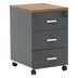 Corp mobil pe roti Oscar cu cheie, 3 sertare nuc - antracit, 40x48x63cm