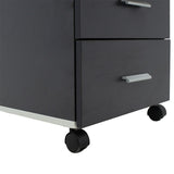 Corp mobil pe roti Oscar cu cheie, 3 sertare, nuc - antracit, 40x48x63 cm