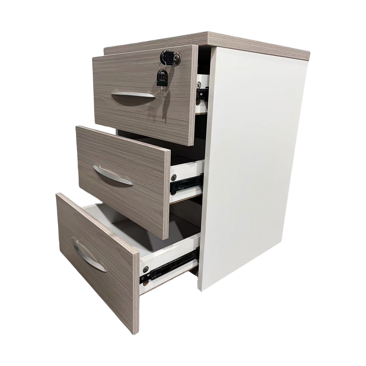 Corp mobil pentru birou Armadi pe rotile, Sonoma-alb, 40x40x55 cm