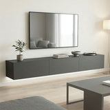 Corp TV de perete cu LED Rival, Modern, Pal melaminat, Antracit, 210x35x30 cm