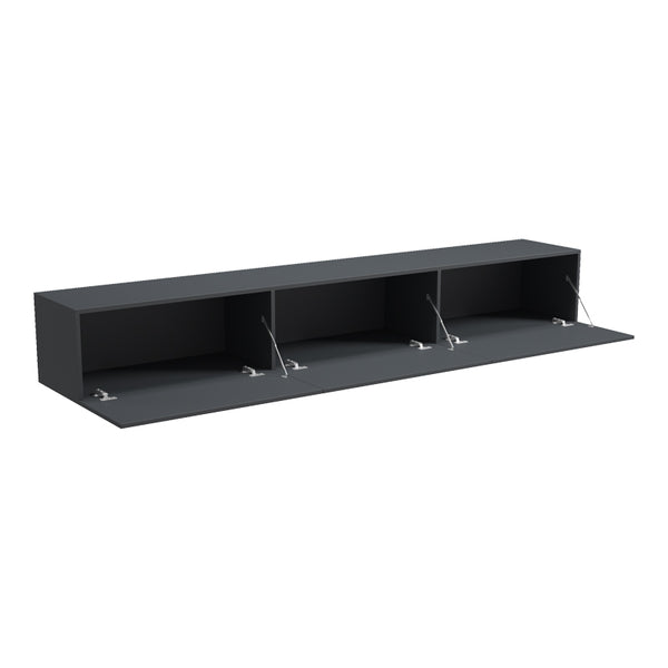 Corp TV de perete cu LED Rival, Modern, Pal melaminat, Antracit, 210x35x30 cm