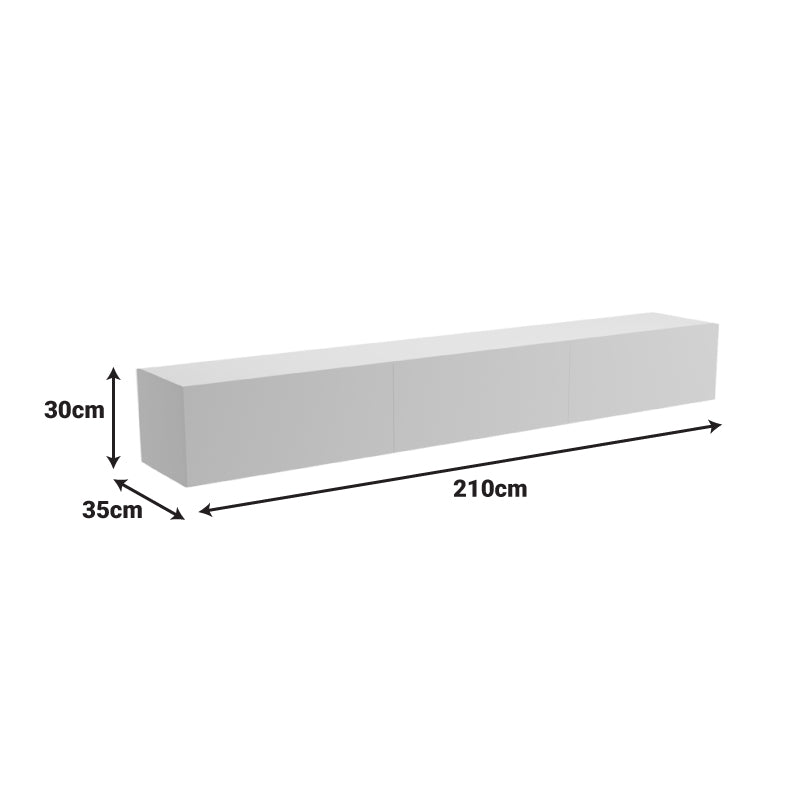 Corp TV de perete cu LED Rival, Modern, Pal melaminat, Antracit, 210x35x30 cm