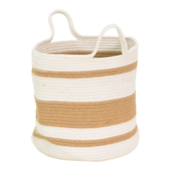 Coș decorativ cu functie de depozitare Horma, bumbac-juta, bej - maro, 30x30 cm