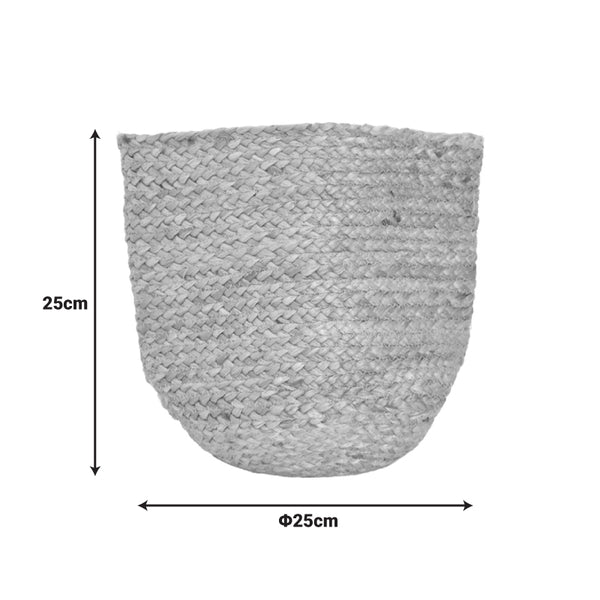 Coș decorativ cu functie de organizare Mideko, Juta, Natur, 25x25 cm