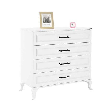 Comoda Adore Country, 4 sertare, Alb, 90 x 89 x 45 cm