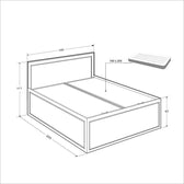 Pat dublu Adore Country cu loc de depozitare, Alb, 165x110x205 cm, foto produs 10