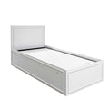 Pat de o persoana Adore Country cu loc de depozitare, Alb, 105x105x205 cm, perspectiva suplimentara