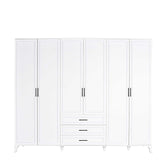 Dulap Haine Adore Country, 6 usi cu 3 sertare, Alb, 240x224x62 cm, foto produs