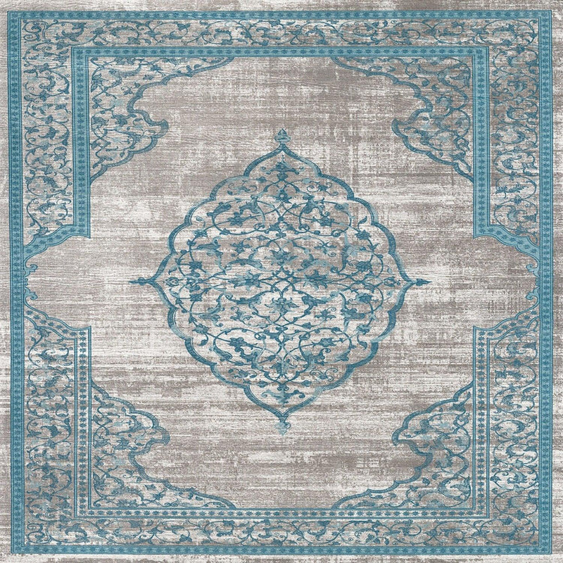 Covor de living / dormitor, Lavabil, Antidarepant Turcoaz, 80x300 cm