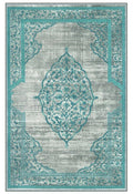 Covor de living / dormitor, Lavabil, Antidarepant Turcoaz, 80x300 cm