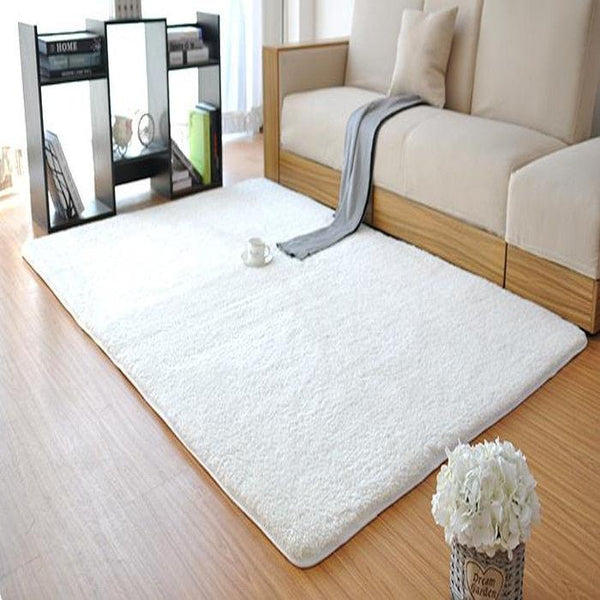 Covor de living / dormitor Pufos Lux, Lavabil, Antiderapant, Antialergic, Alb, 150x230 cm