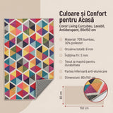 Covor Living - Hol  Curcubeu, Lavabil, Antiderapant, 80x150 cm