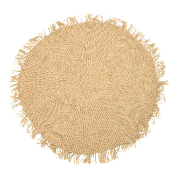 Covor rotund de iuta, Natural, 120 cm, 120x120 cm