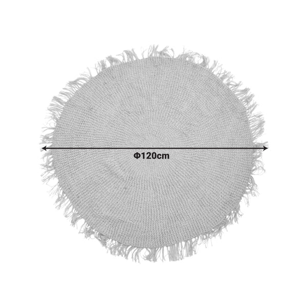 Covor rotund de iuta, Natural, 120 cm, 120x120 cm