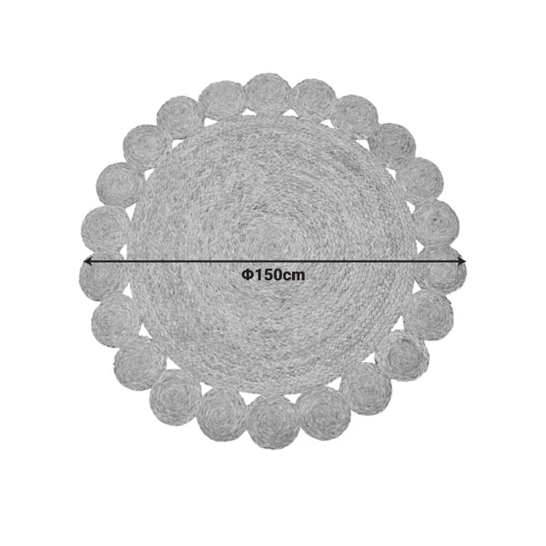 Covor Rotund de Juta Naturala Voni, Juta, Diametru 150cm, 150x150 cm