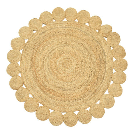 Covor Voni din iuta, Natural, D120x1 cm