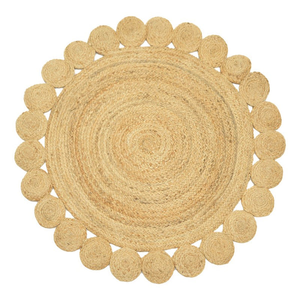 Covor Voni din iuta, Natural, D120x1 cm