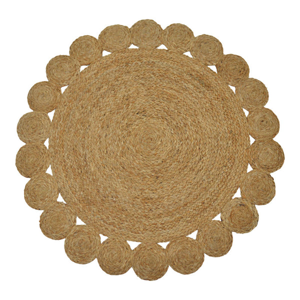 Covor Voni iuta, Natural, D100x1 cm