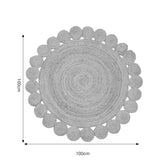 Covor Voni iuta, Natural, D100x1 cm, detaliu produs