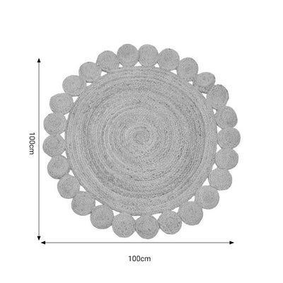 Covor Voni iuta, Natural, D100x1 cm, detaliu produs