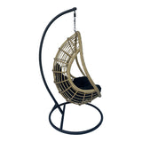 Cuib de leagan Cungo, Metal si ratan PE, 125x105x195 cm - Negru
