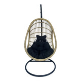 Cuib de leagan Cungo, Metal si ratan PE, 125x105x195 cm - Negru