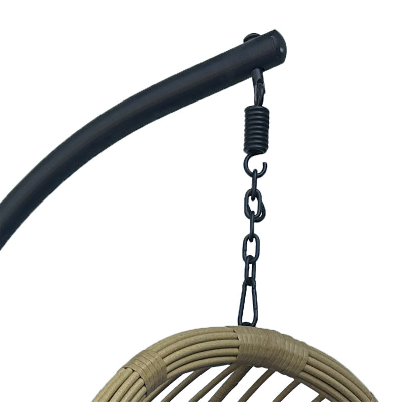 Cuib de leagan Cungo, Metal si ratan PE, 125x105x195 cm - Negru