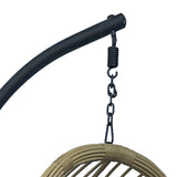 Cuib de leagan Cungo, Metal si ratan PE, 125x105x195 cm - Negru