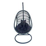 Cuib de leagan Cungo, Metal si ratan PE, 125x105x195 cm - Gri