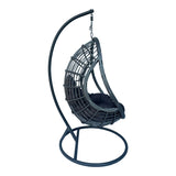 Cuib de leagan Cungo, Metal si ratan PE, 125x105x195 cm - Gri