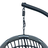 Cuib de leagan Cungo, Metal si ratan PE, 125x105x195 cm - Gri