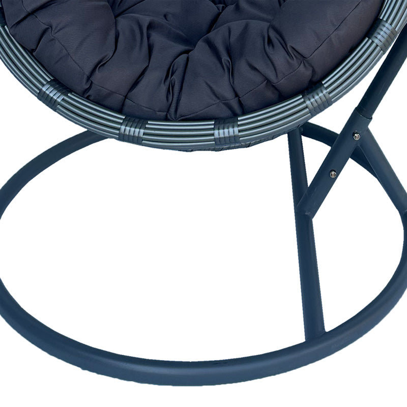 Cuib de leagan Cungo, Metal si ratan PE, 125x105x195 cm - Gri