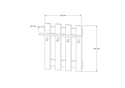 Cuier Carina, Alb, 70x70x18 cm, perspectiva suplimentara