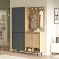 Cuier Cloat, Natural-Antracit, 147x35x195 cm, imagine suplimentara
