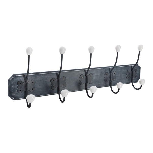 Cuier cu agatatoare functionala Holden, Stil Antic, Negru, 19x9x60 cm