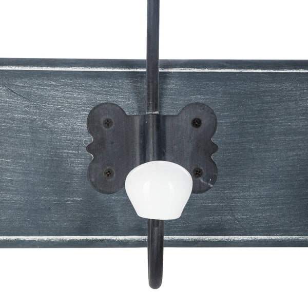 Cuier cu agatatoare functionala Holden, Stil Antic, Negru, 19x9x60 cm
