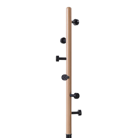 Cuier cu agățători Sinem, Metal, Negru-Natural, 30x175 cm