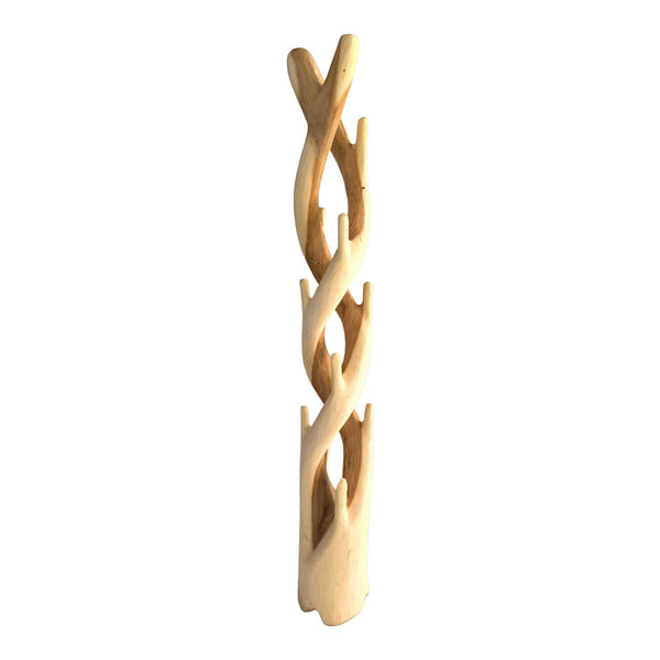 Cuier cu funcție de depozitare Joint, Suar, Lemn, Natural, 30x30x200 cm