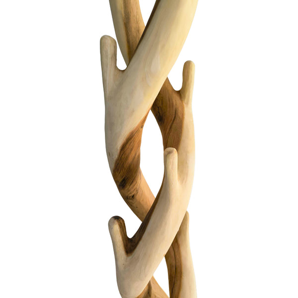 Cuier cu funcție de depozitare Joint, Suar, Lemn, Natural, 30x30x200 cm