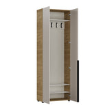Cuier cu pantofar Adore Porto, 5 agatatori si 4 rafturi, Stejar - Bej, 72x210x34 cm